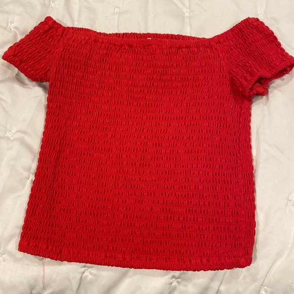 off the shoulder red top - Picture 1 of 2